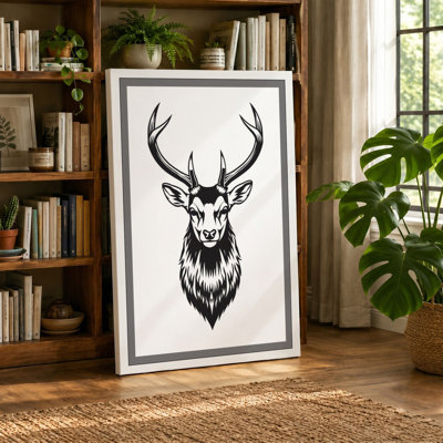 Majestic Deer Graphic - Wrapped Canvas