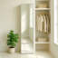Armoire-penderie mince en bois avec miroir