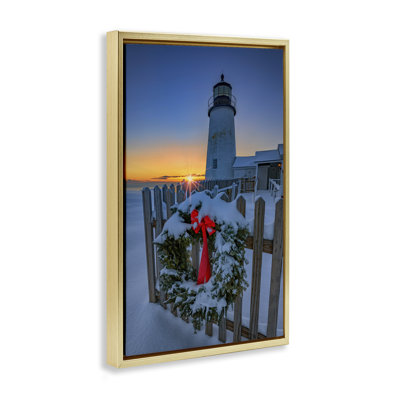 Christmas Beach Lifehouse Canvas by Rick Berk