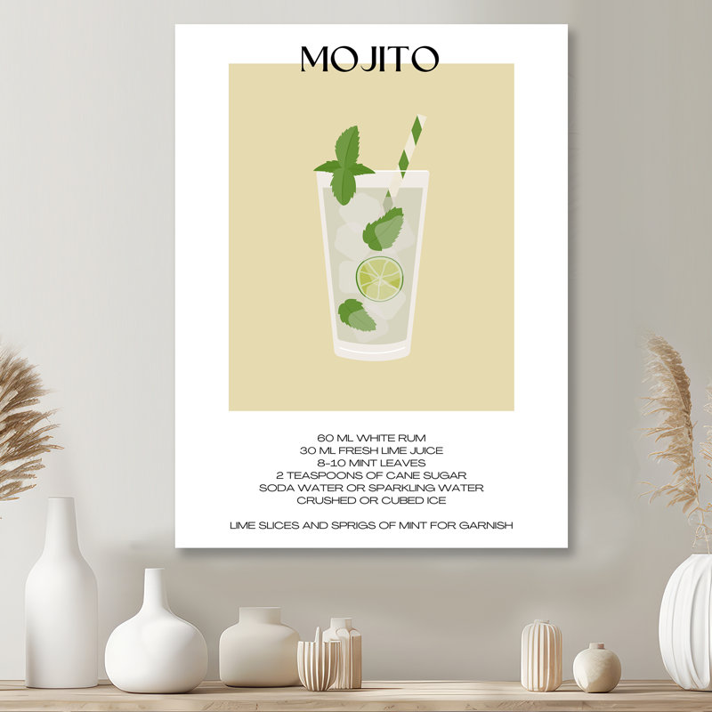 Décoration murale Mojito Traditional Cuban Punch II - cocktails, Sans cadre, H 32 po x l 24 po