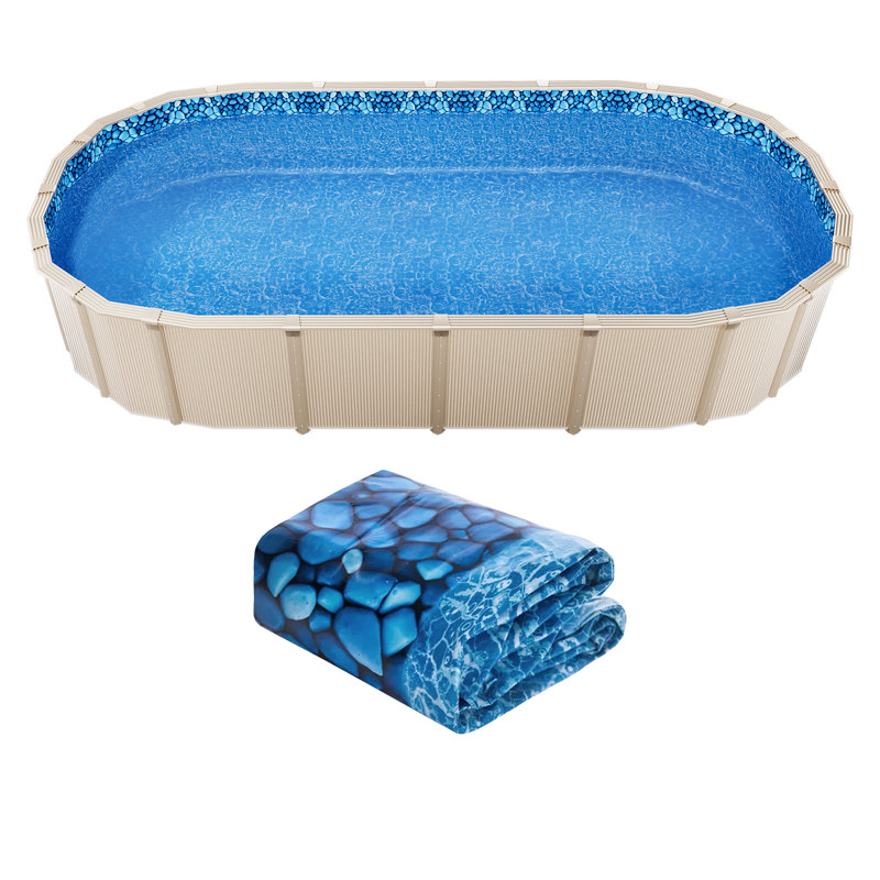 Doublure de piscine ovale à chevauchement, H 46,8 po x l 288 po x P 144 po