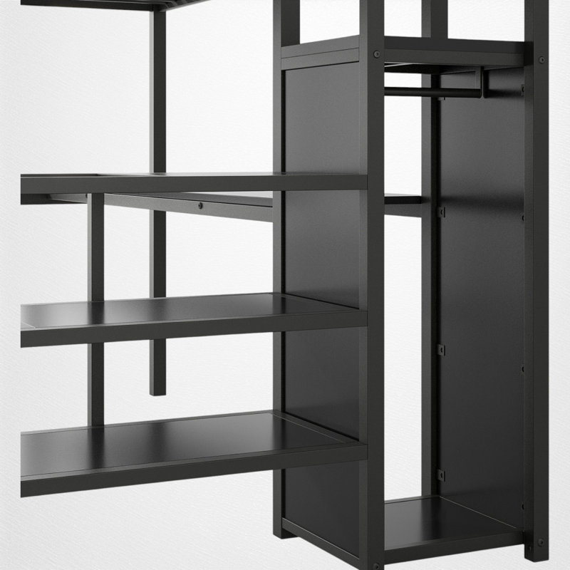 Kids Full Loft Bed, Black