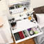 Meuble-lavabo blanc 31,5 po avec 3 modes de couleur d'éclairage DEL, miroir amovible et rangement ouvert 31,5 po