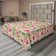 Ambesonne Floral Boho Flat Sheet Leafy Tropical Blooms