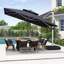Parasol carré en porte-à-faux 144 "avec comptoir à manivelle avec base à roulettes, gris-392473104