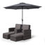 Duenweg Long Double Chaise with Cushions and Table