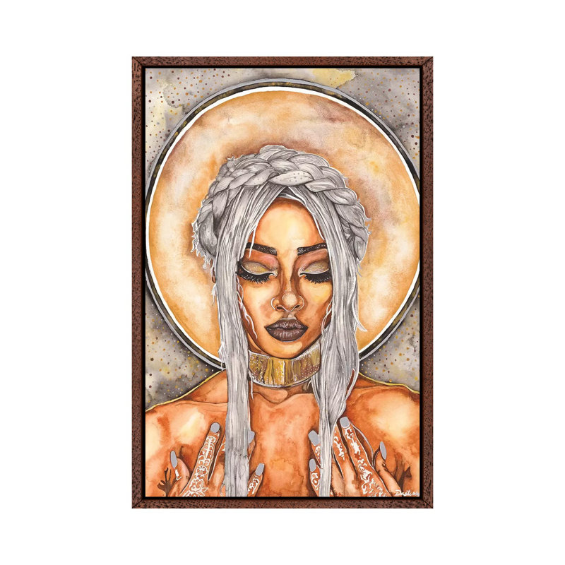 Serenity - Painting on Canvas, 66.04cm H x 45.72cm W x 3.81cm D, Classic Brown Wood Framed
