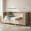 Storage Daybed Farmhouse Style - Full Size Bed Frame with Shelves & Drawers, Antique White-1789169052