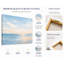 Art mural doux bleu océan horizon, peinture de paysage plage beige clair, décoration murale moderne sur toile tendue-1207019488