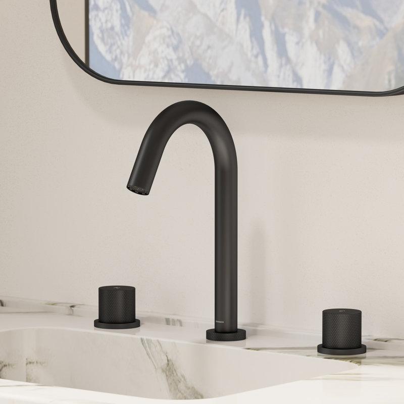 Robinet de salle de bain Angelsey, robinet d'évier de salle de bain à 2 poignées et 3 trous, Noir mat