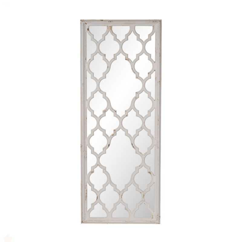 24 "x 60" miroir de plancher blanc patiné, miroir complet pour le salon de la chambre à coucher de la salle de bain