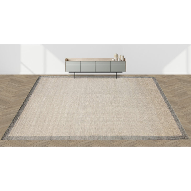 Area Rug in Beige/Gray, Rectangle 9' x 12'