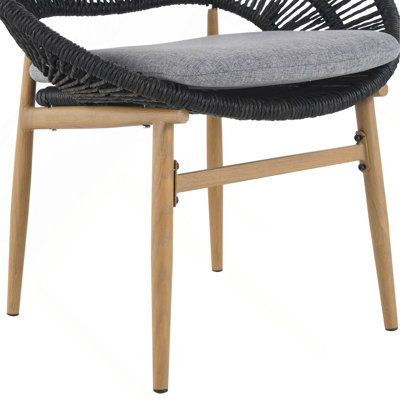 Chaise de salle à manger en osier de style papasan Cyril