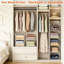 Organisateur de garde-robe empilable à 5 niveaux avec paniers, système de tablettes de rangement pliables et peu encombrantes, conception en maille de fer robuste pour les vêtements et l'organisation à la maison
