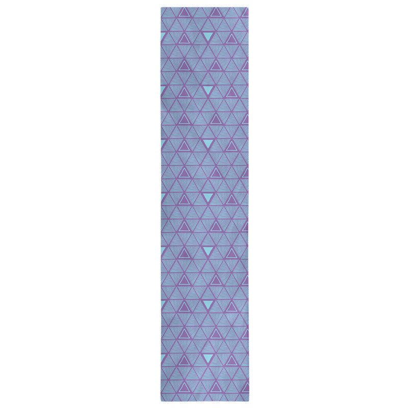 Chemin de table à triangles dessinés à la main Classic, 16 po x 72 po, Mauve / bleu sarcelle