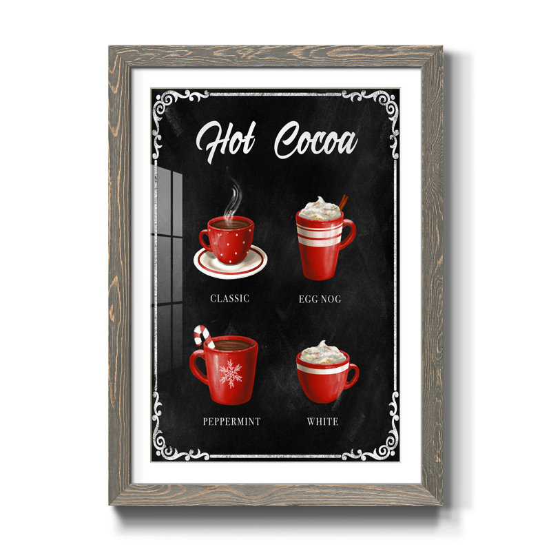 Cacao chaud - reproduction de cadre photo, H 31,5 po x l 23,5 po x P 1,5 po, gris