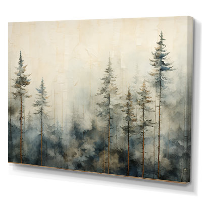 Minimalism Winter Pine Forest - Forest Wall Decor