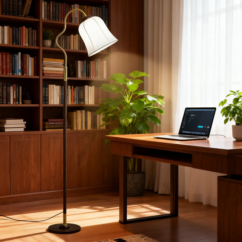 Lampe sur pied 68,5 po Mid-Century avec interrupteur au pied, 3 réglages de température de couleur, ampoule E26 incluse pour le salon, la chambre à coucher et l'éclairage de bureau