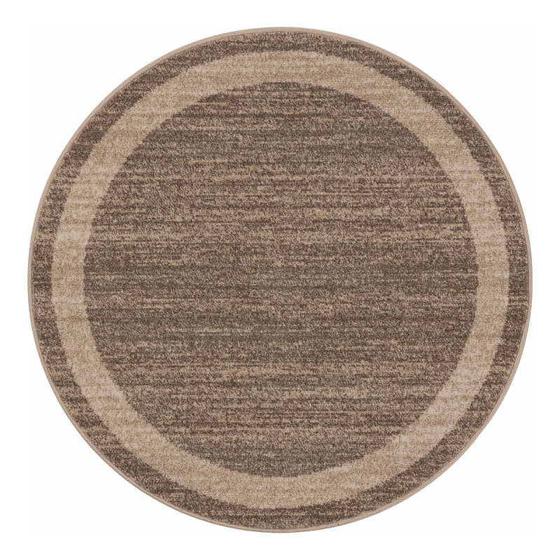 Songul Light Brown Area Rug, Round 4'1"