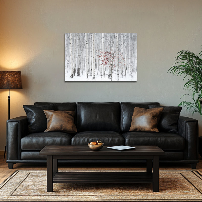 Art mural sur toile grande forêt d'hiver, H 28 po x l 40 po