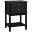 Table d'appoint avec 2 tiroirs de rangement HOMcom, table de bout moderne avec tablette inférieure pour le salon, bureau à domicile, noir