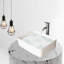 18"x15" White Ceramic Rectangular Vessel Bathroom Sink with Chrome Faucet