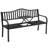 Patio Metal Garden Bench Heavy-duty Park Chair Seat with Adjustable Center Table