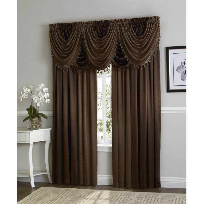 Weisberg Semi Sheer Curtain Pair, Coffee Bean