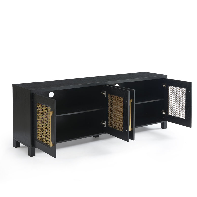 Crédence de rangement l 69,5 po Beene, Noir