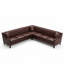Canapé d'angle en cuir synthétique Chesterfield 6 places avec dossier capitonné pour le salon Chesterfield-131140064