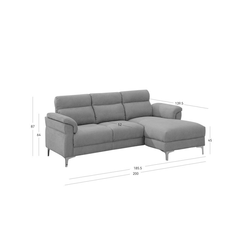 Danialle 3 Seater Sofa & Chaise, Right Hand Facing