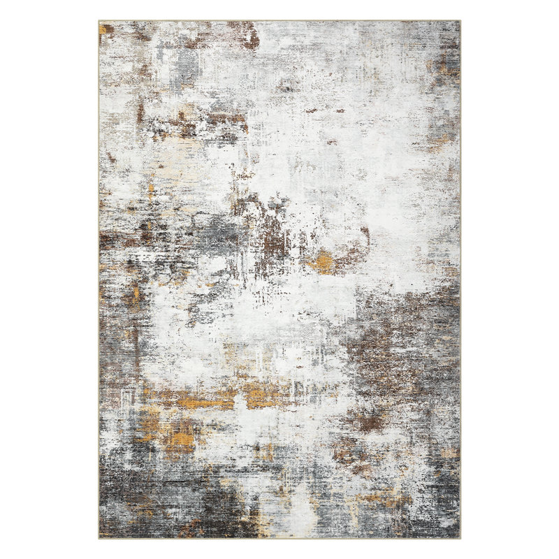 Abstract Machine Washable Rug Non-Slip Area Rug Modern Design Rug Durable Floor Carpet Easy-Cleaning Rug, Rectangle 8' x 10'
