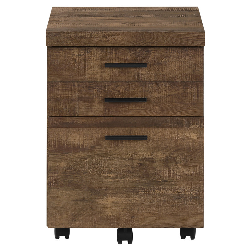 Modern Rolling File Holder Cabinet, Brown, With Versatile Storage Space Office Box Drawer Facility