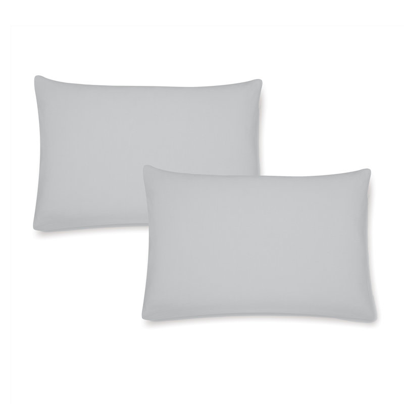Brushed Cotton Standard Pillowcase Pair, Grey