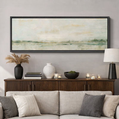 Minimalist Coastal Horizon Abstract Seascape Neutral Tone Wall Decor for Living Room Bedroom Office Extra Large Pictures Framed Canvas Print Wall Art