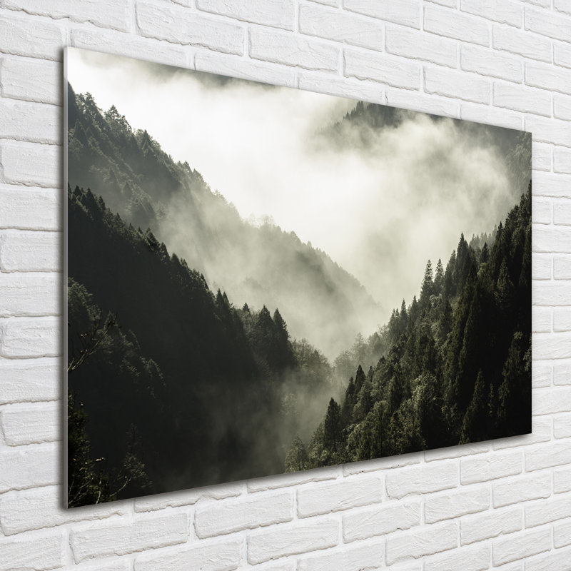 Fog Over The Forest - Unframed Art Prints on Glass