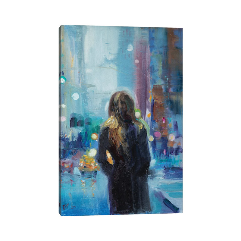 Rainy Day In The City by Katharina Valeeva - Wrapped Canvas Painting, 66.04 cm H x 45.72 cm W x 3.175 cm D