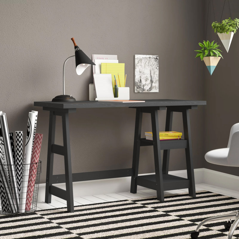 Bureau d'ordinateur réversible Saribek, Noir, noir, noir, noir