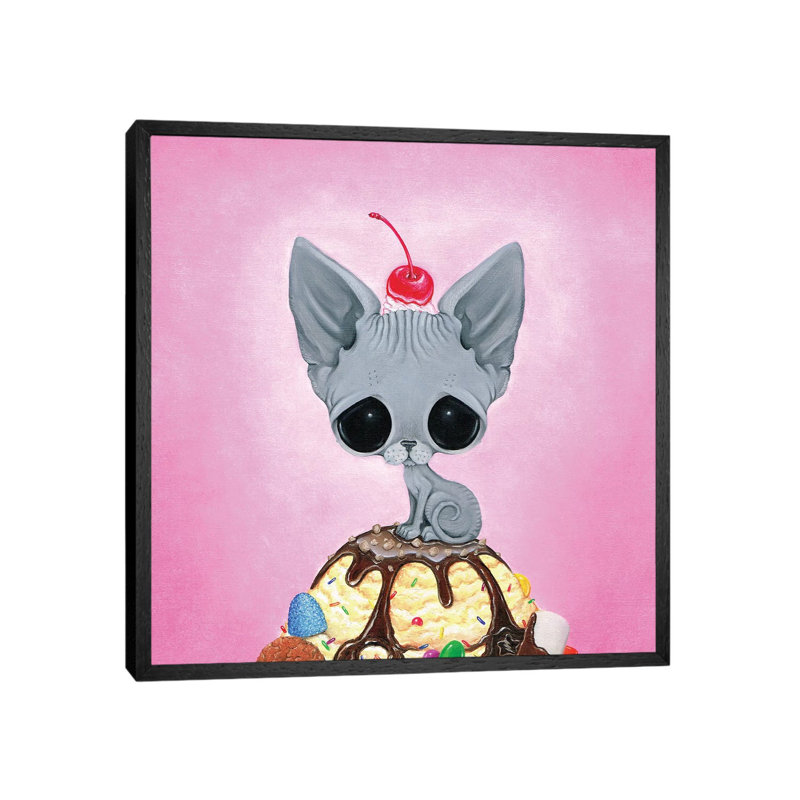 Kitty Please With A Cherry On Top by Sugar Fueled - Gallery-Wrapped Canvas Giclée on Canvas, 45.72 cm H x 45.72 cm W