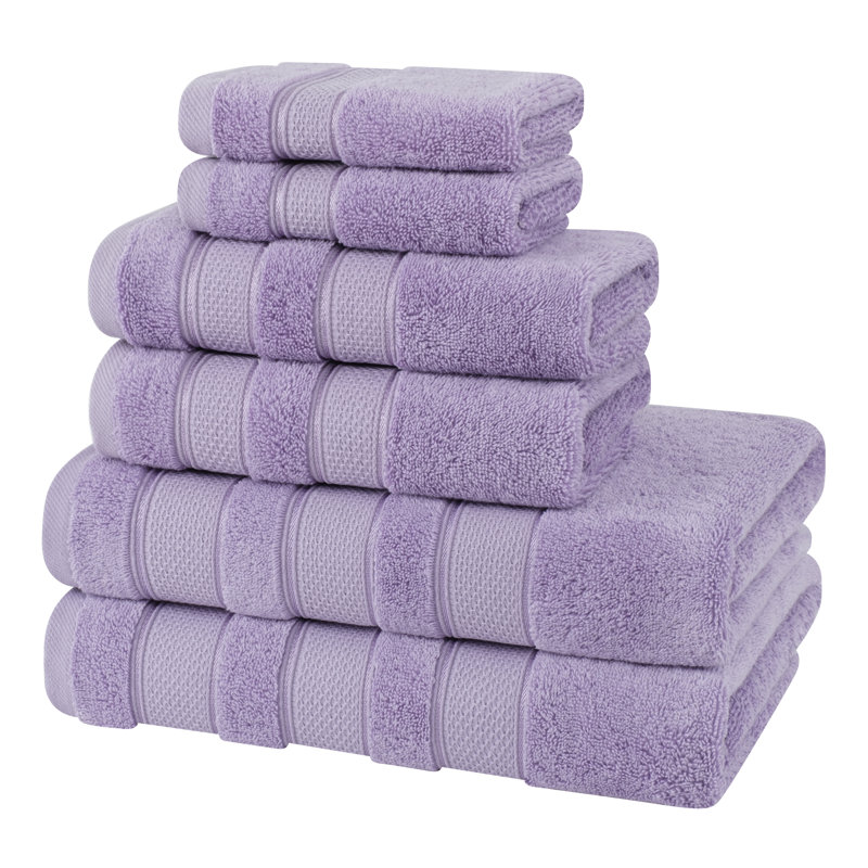 Ensemble 6 serviettes de bain Karani, Lilas