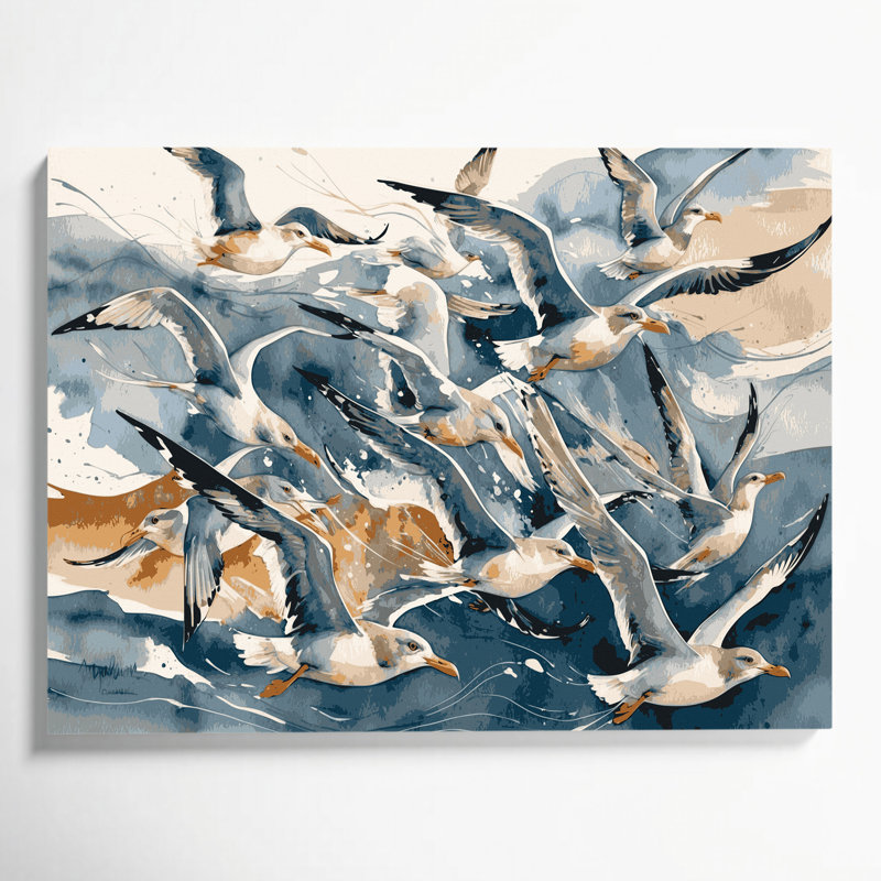 Art mural sur toile beige, H 20 po x l 24 po