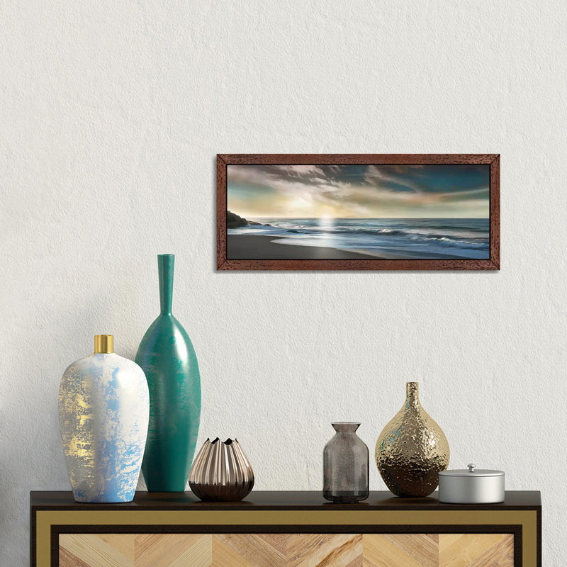 The Promise by Mike Calascibetta - Panoramic Print on Canvas, 30.48 cm H x 91.44 cm W, Brown Framed