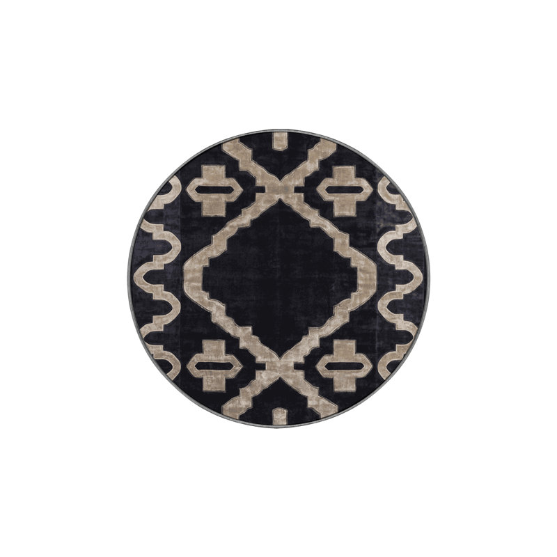 Machine Washable Purple Area Rug, Round 3'