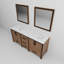 Meuble-lavabo double l 72 po x P 22 po avec plateau blanc et miroirs 30 po Ziva-128094241-46754839
