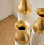 3 grands vases de plancher en métal glacé blanc 3 pièces - Superbe décor pour le salon