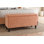 Plush Velvet Lined Upholstered Ottoman Storage Box with Wooden Legs
