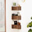 Armoire murale d'angle à 3 tablettes d'angle avec portes coulissantes