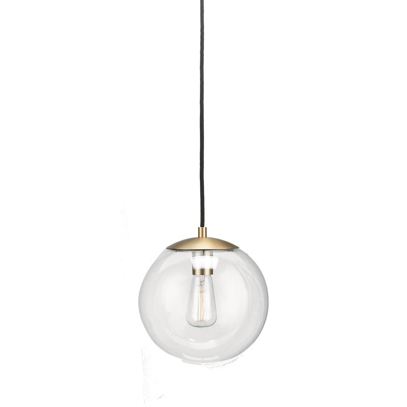 Luminaire suspendu 1 lumière Eclipse, Or doux, Transparent