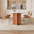 French cream style Rectangular dining table set-106638532
