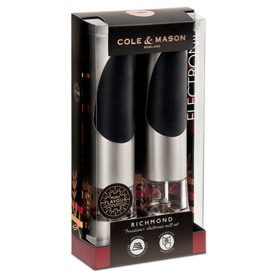 Cole & Mason Richmond Electronic Salt & Pepper Mill Set 8.5"